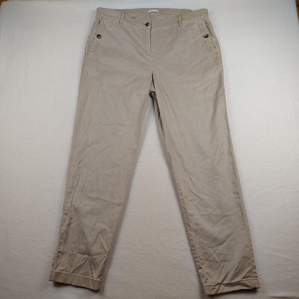 J Jill Khaki Tapered Leg Pants Womens sz 15 Beige Stretch Casual